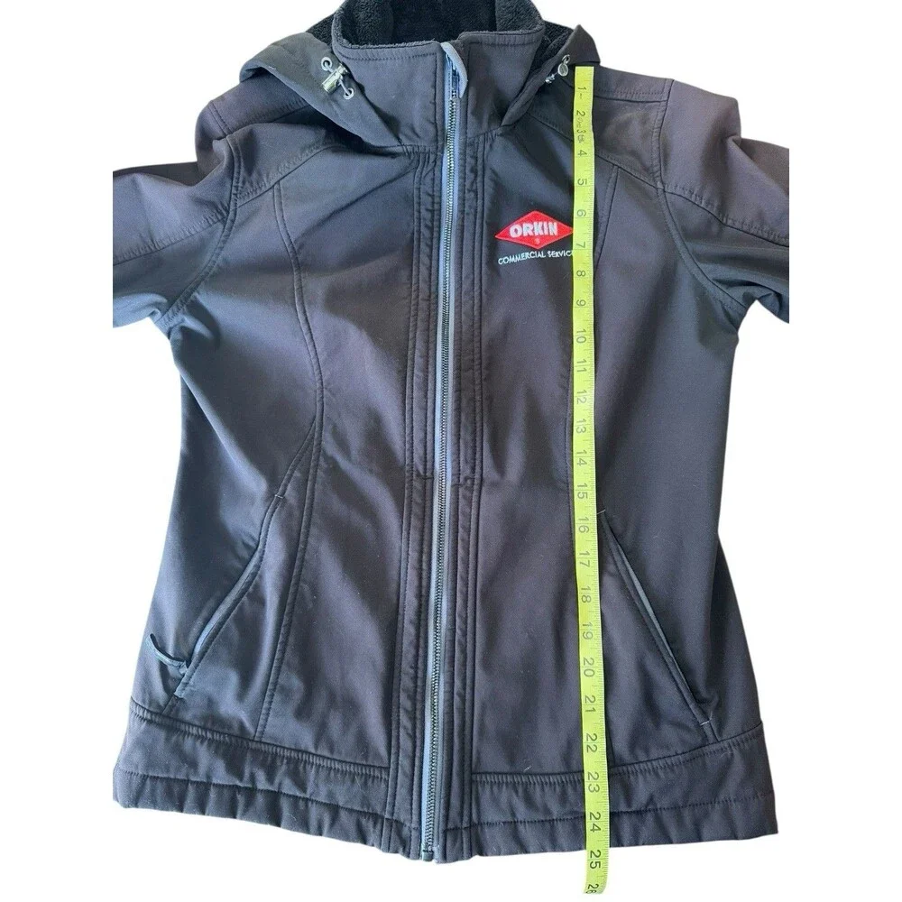 Orkin Employee Black Hooded Jacket Womens Medium Soft Shell Embroidered Logo - Picture 4 of 4